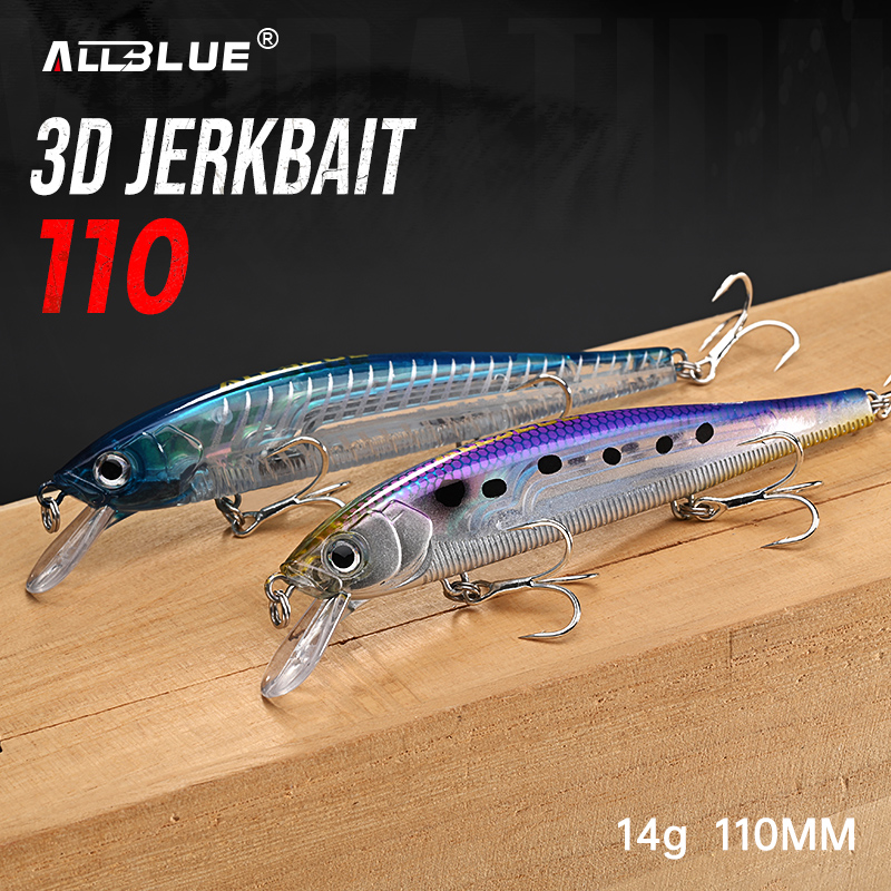 Fishing Lure Jerkbait - Isca Artificial ALLBLUE 3D Jerkbait Wobbler