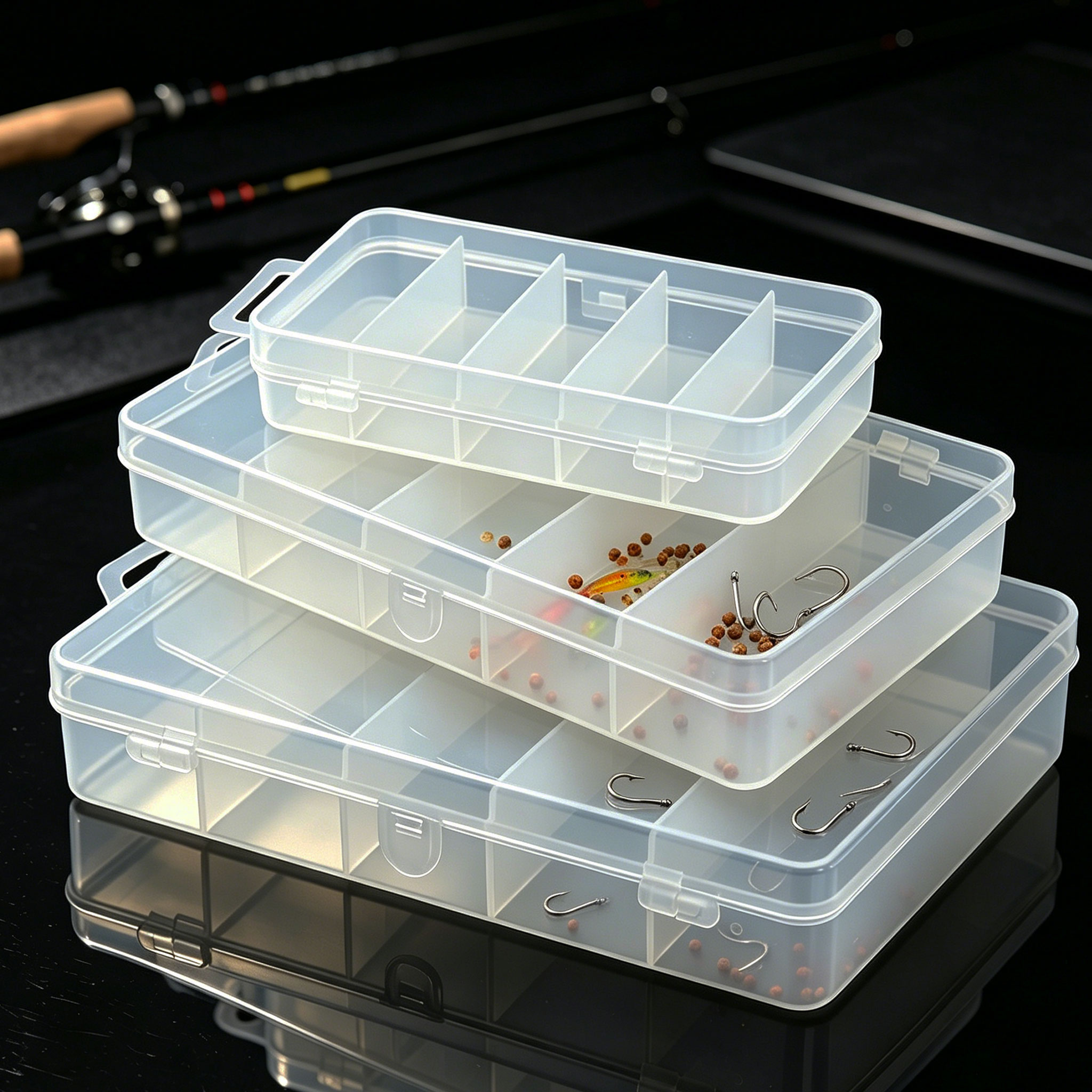 Fishing Lure Box - 1/3 peças, 3 tamanhos de iscas