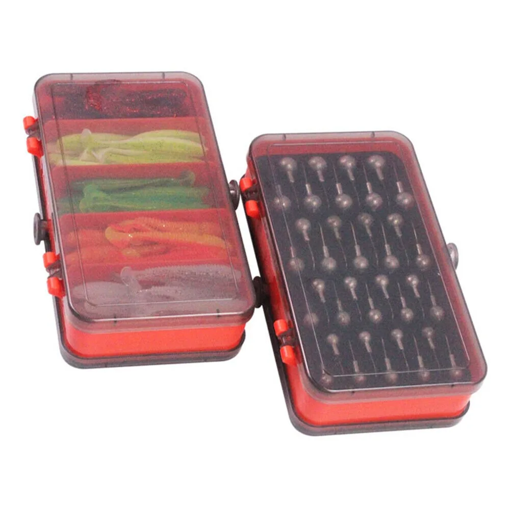 Fishing Lure Soft Plastic - Portátil dupla face divisão caixa de