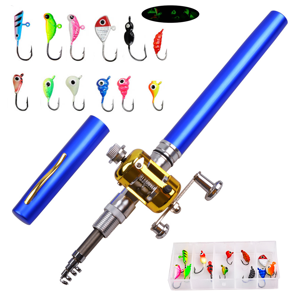 Fishing Lure Jig - Mini telescópico Ice Fishing Rod e