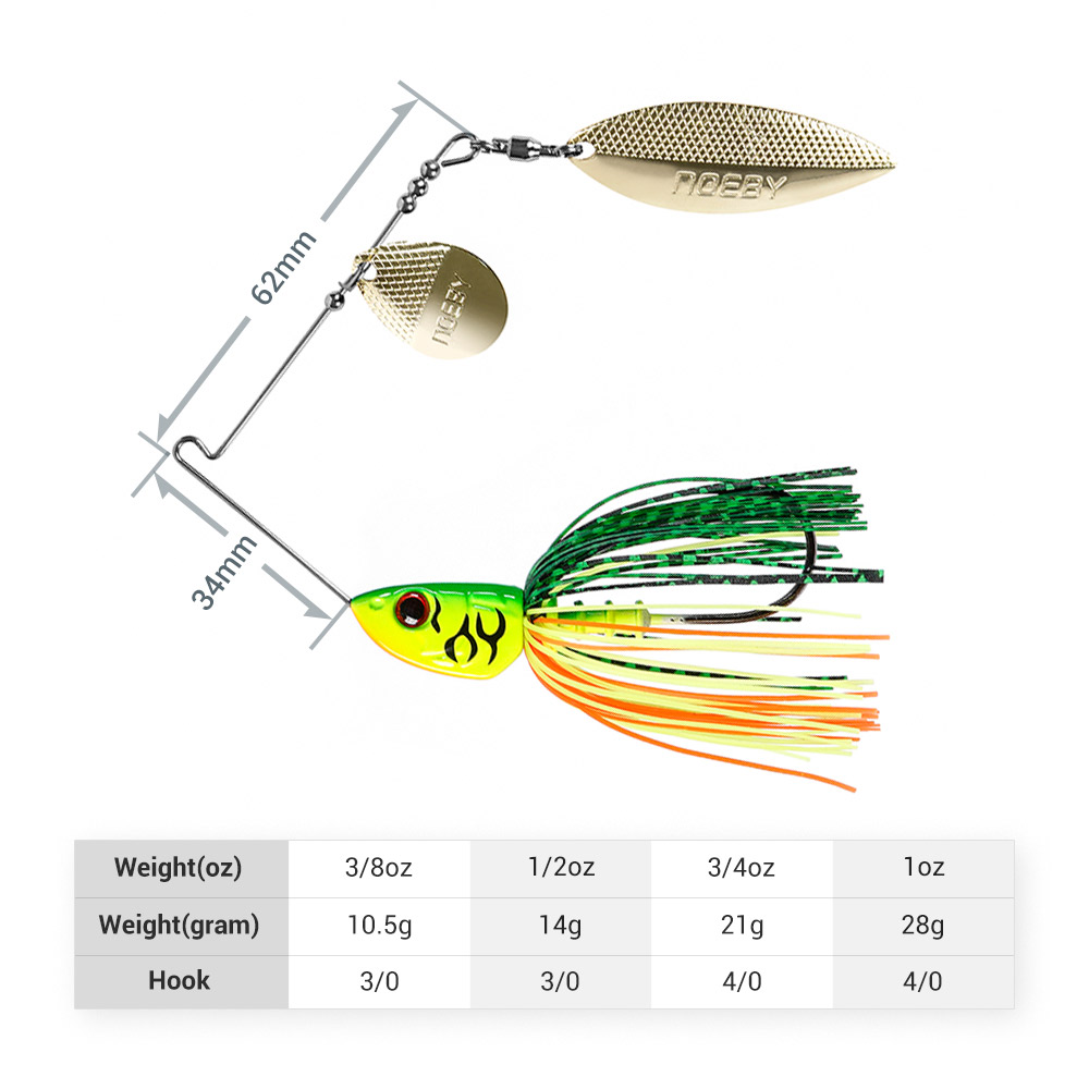Noeby spinnerbait 10.5g 14g 21 - Fishing Lure Blade Bait avaliação e preço