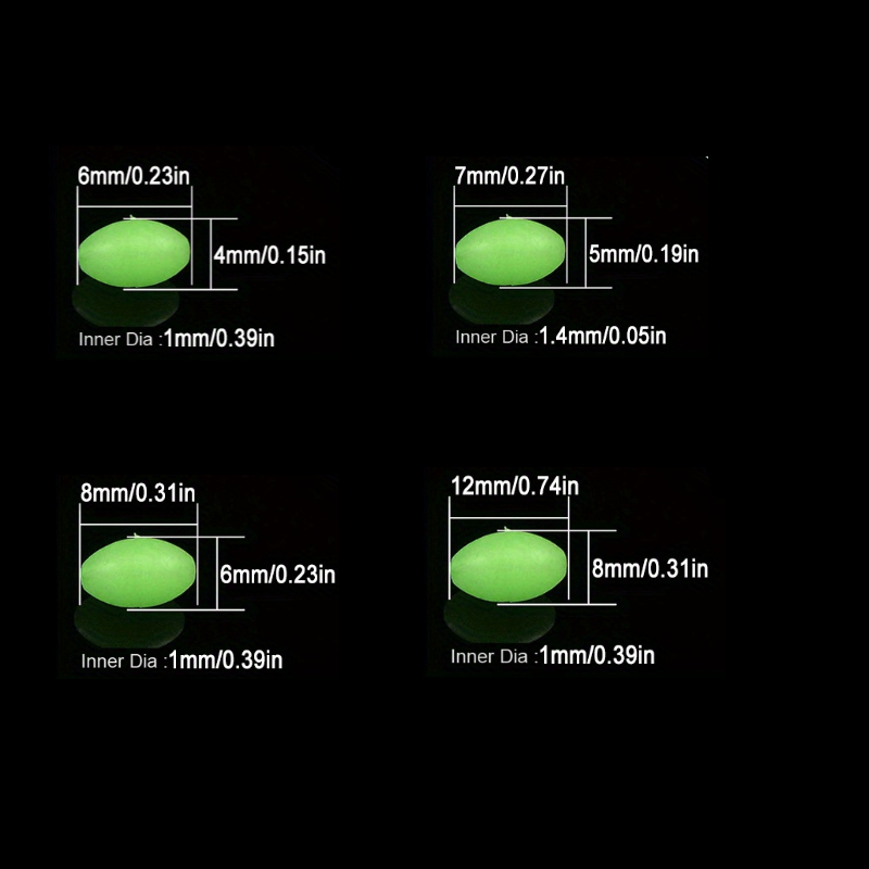 100 pçs/lote oval noite lumino - Fishing Lure Accessories avaliação e preço