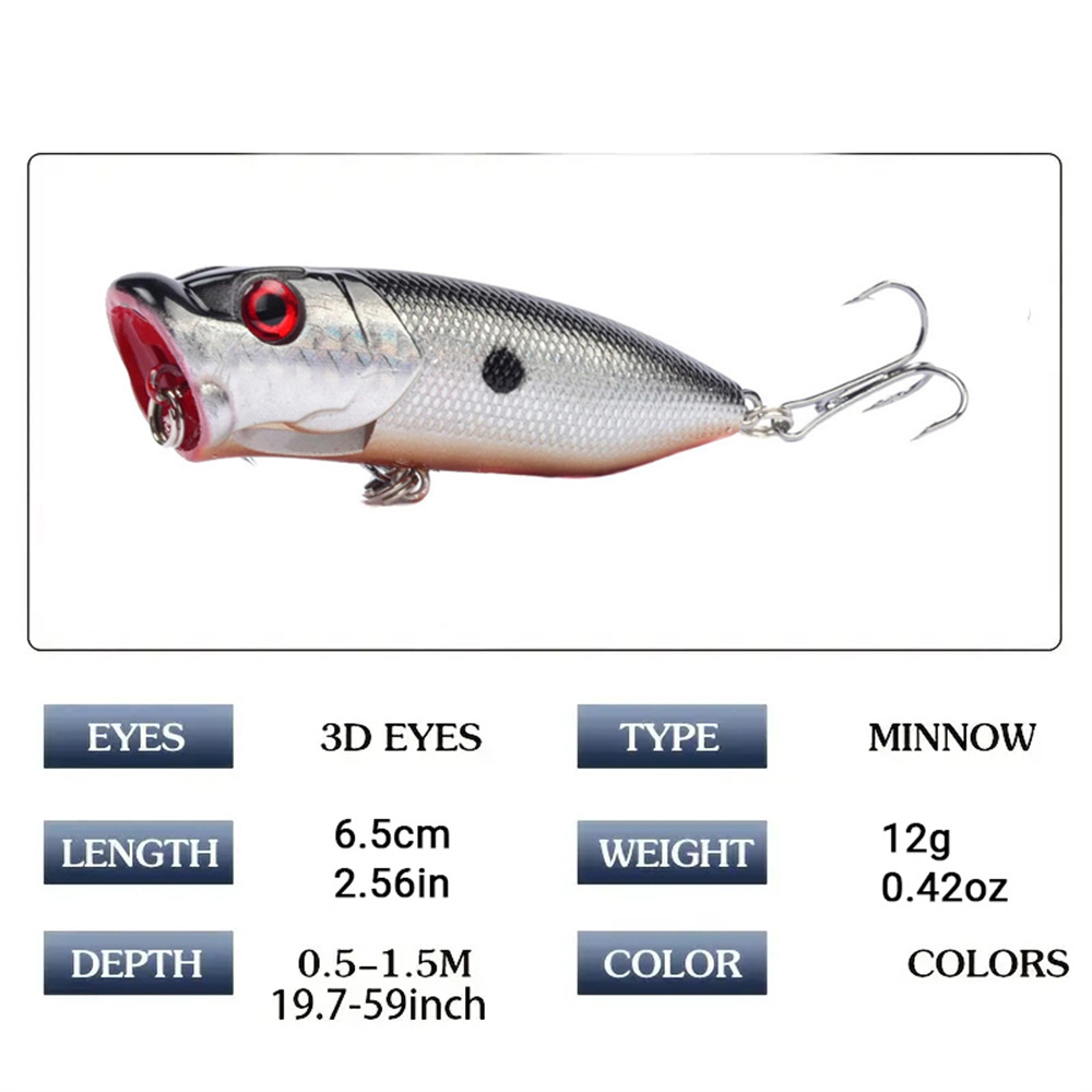 5 unidades de iscas de pesca p - Fishing Lure Popper avaliação e preço
