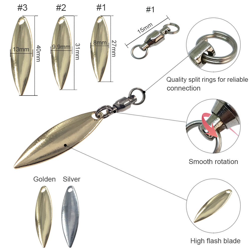 10 pçs lâminas de folha de sal - Fishing Lure Blade Bait avaliação e preço