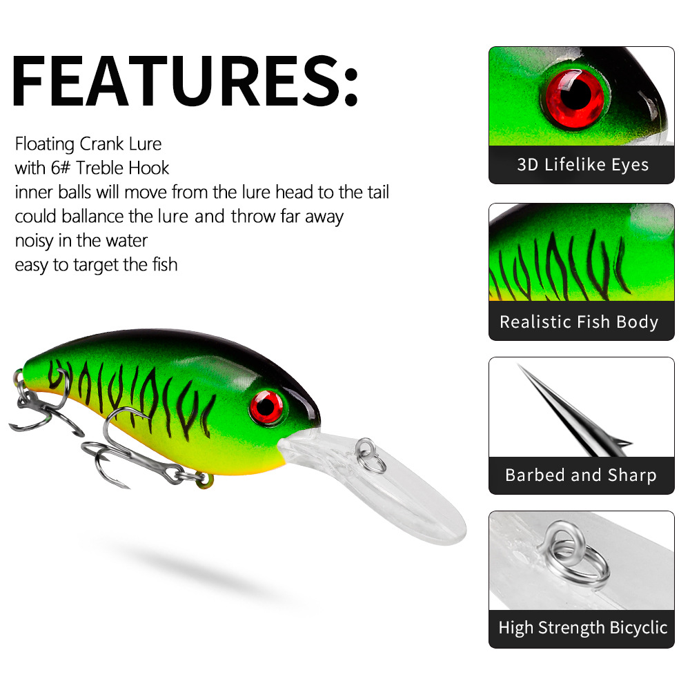 Crankbait para a pesca marítim - Fishing Lure Crankbait avaliação e preço