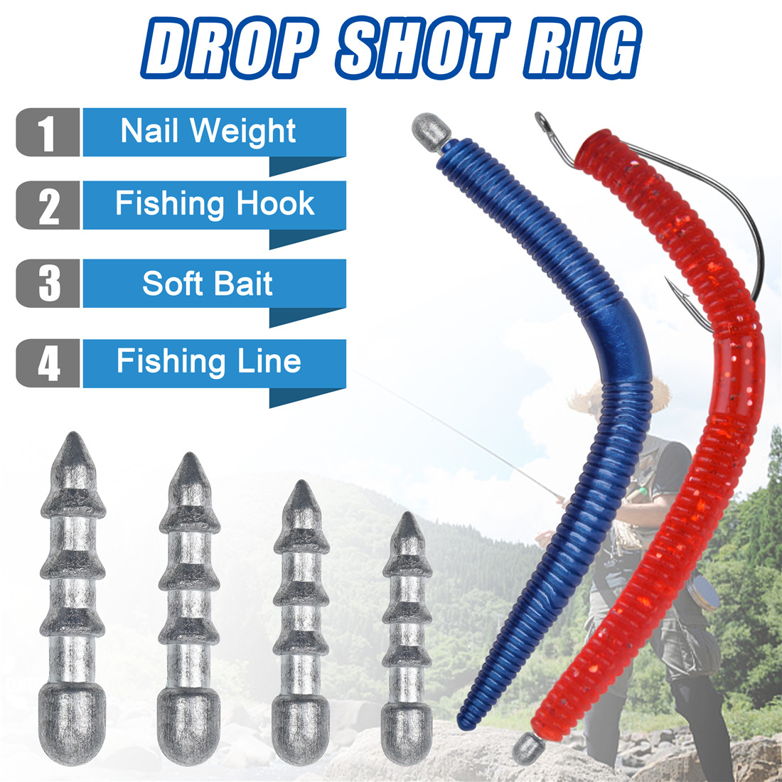 Worm Pesca Sinkers, inserir un - Fishing Lure Accessories avaliação e preço