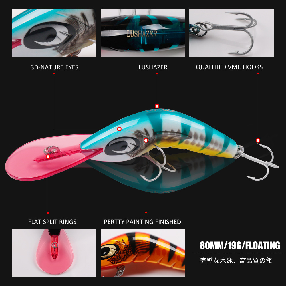 1 PCS 8cm19g Isca de peixinho  - Fishing Lure Topwater avaliação e preço