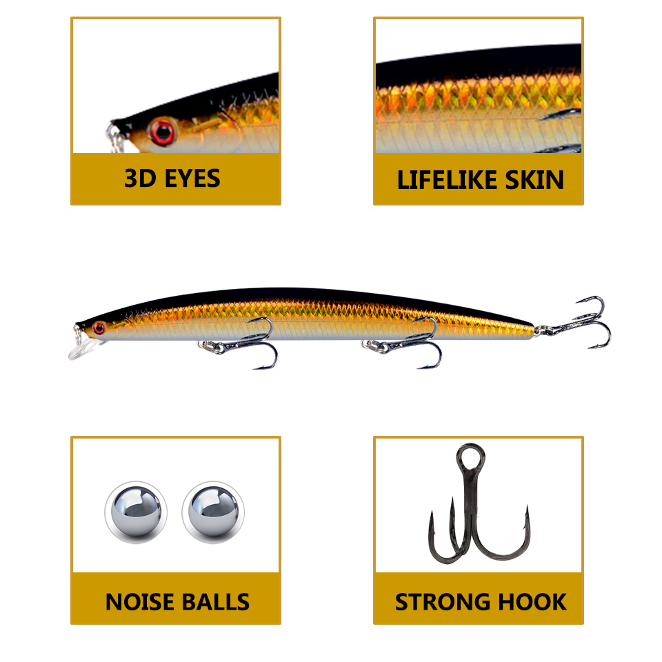 Isca de Pesca Minnow de 18cm e - Fishing Lure Crankbait avaliação e preço