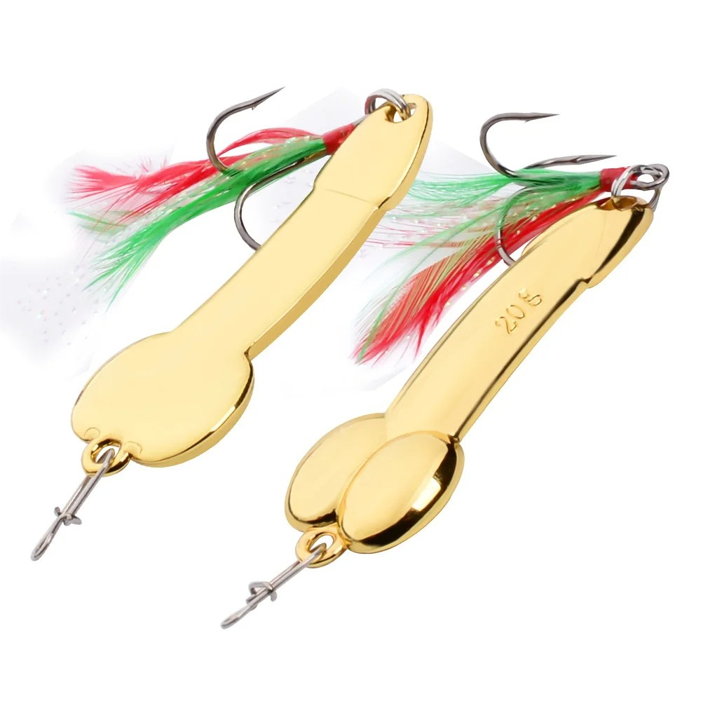 Colher de metal forma pênis is - Fishing Lure Spoon avaliação e preço