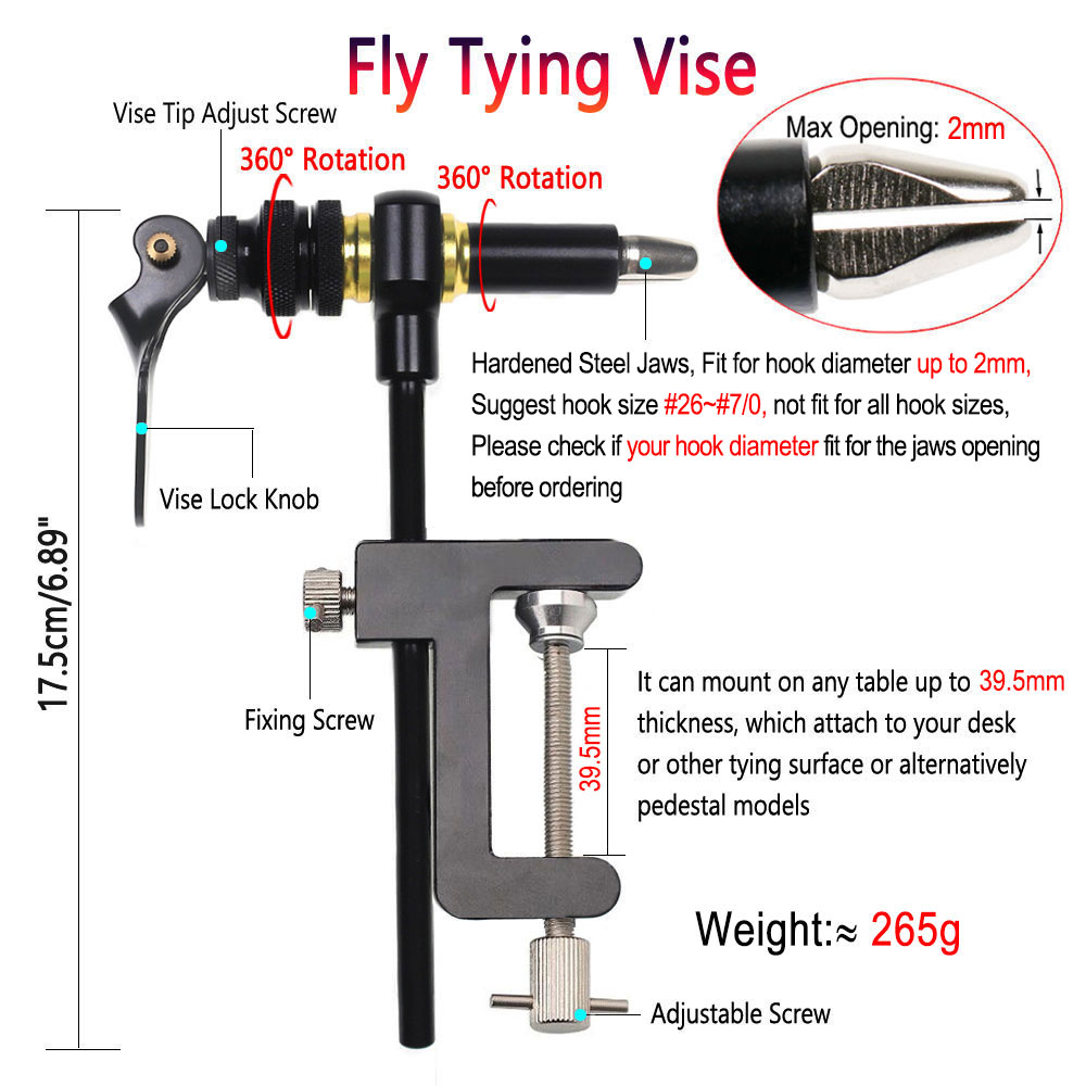 Bimoo-C-Clamp Fly Tying Tool K - Fishing Lure Spinner avaliação e preço