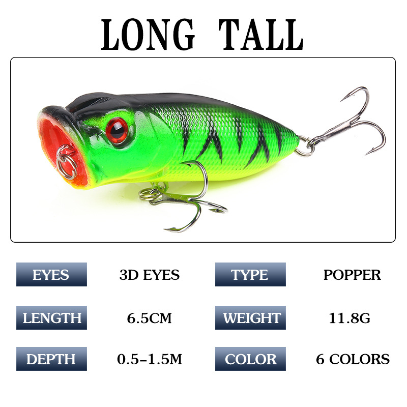 6 peças 6 cores (saco opp)/5 p - Fishing Lure Topwater avaliação e preço