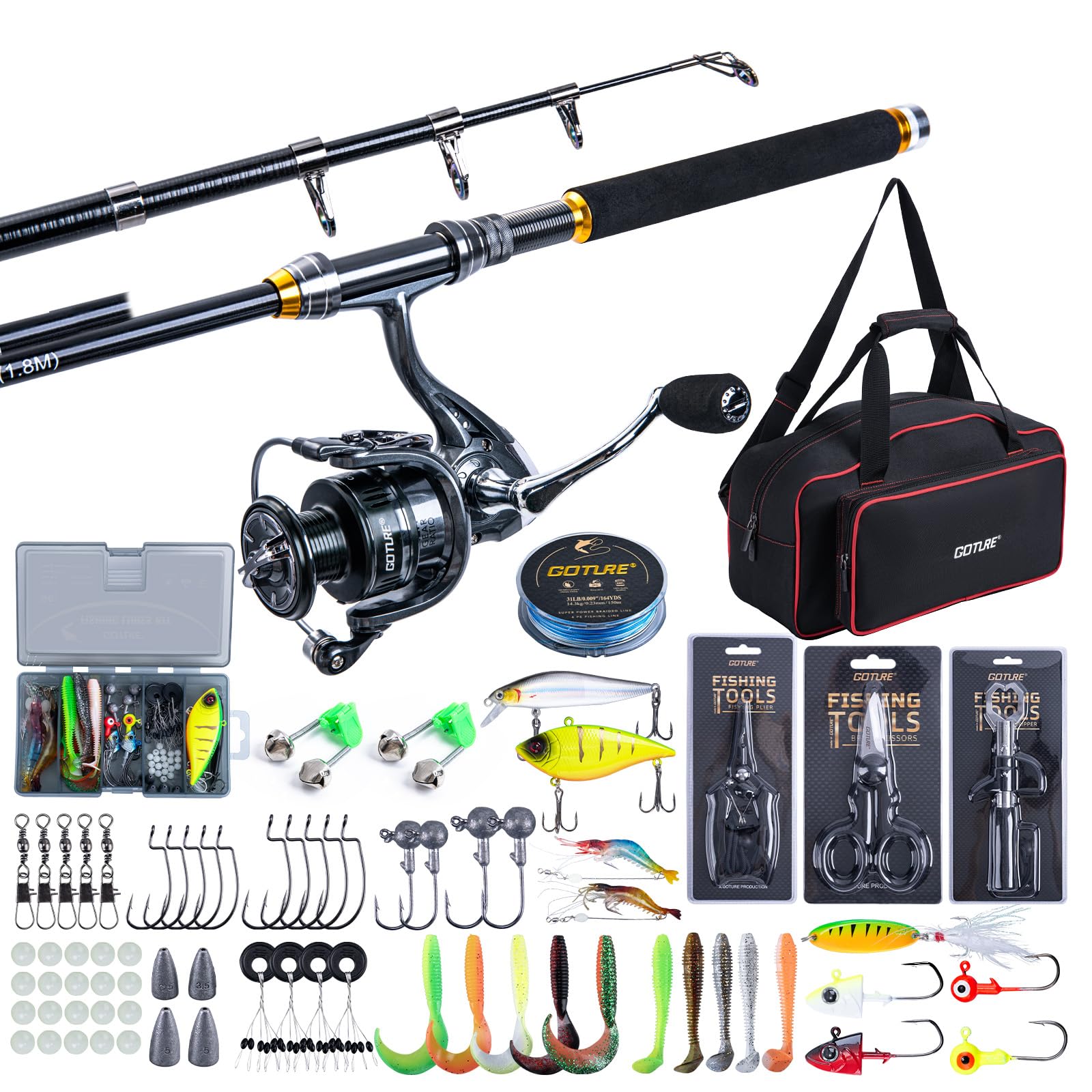 Goture vara de pesca telescópi - Fishing Lure Spinner avaliação e preço