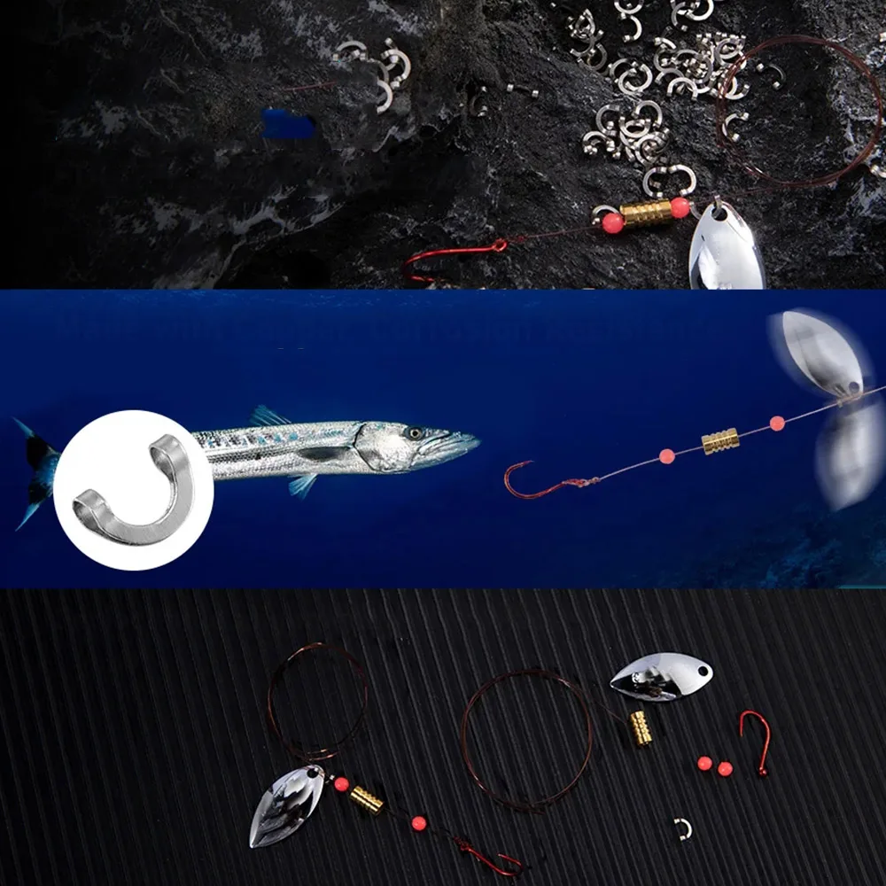 100 pçs pesca em forma de u cl - Fishing Lure Spinnerbait avaliação e preço