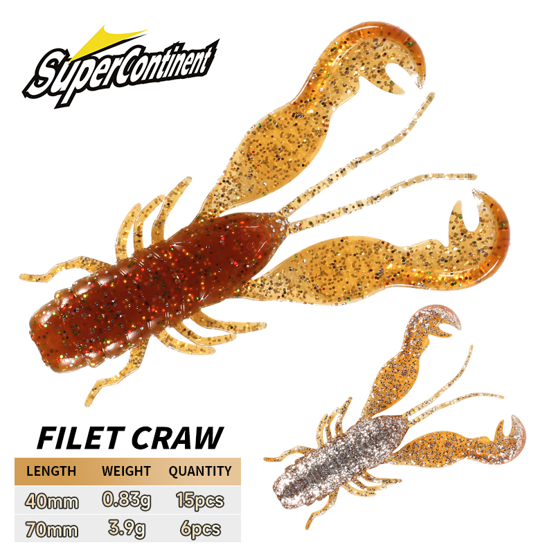 2023 supercontinente filé craw - Fishing Lure Soft Plastic avaliação e preço